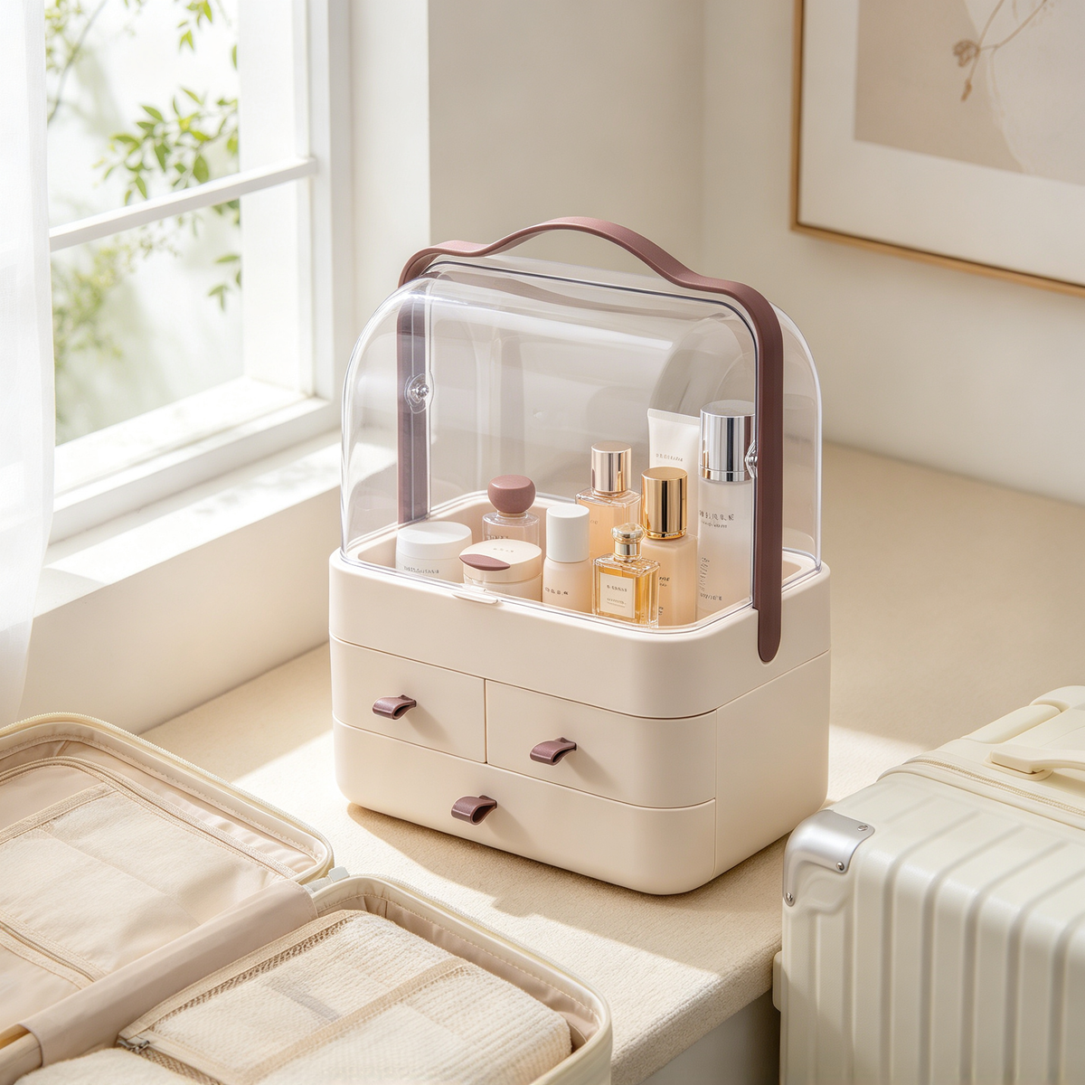 💄 Beauty-Ready | Premium Acrylic Makeup Organizer | Elegant Multi-Layer Storage