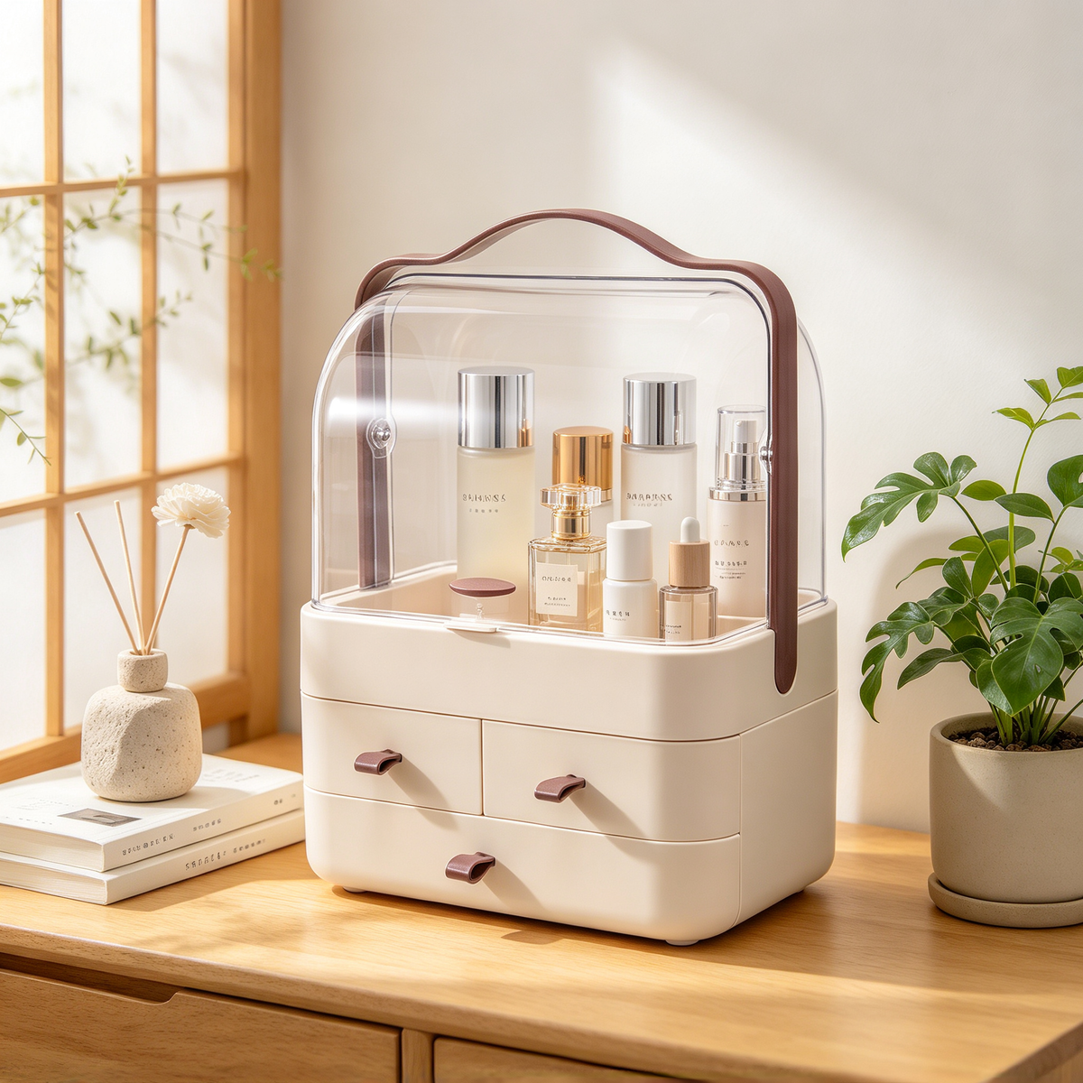 💄 Beauty-Ready | Premium Acrylic Makeup Organizer | Elegant Multi-Layer Storage