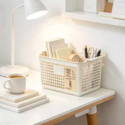 🧺 Home Essential | Durable Plastic Storage | Neat Desktop Organization
