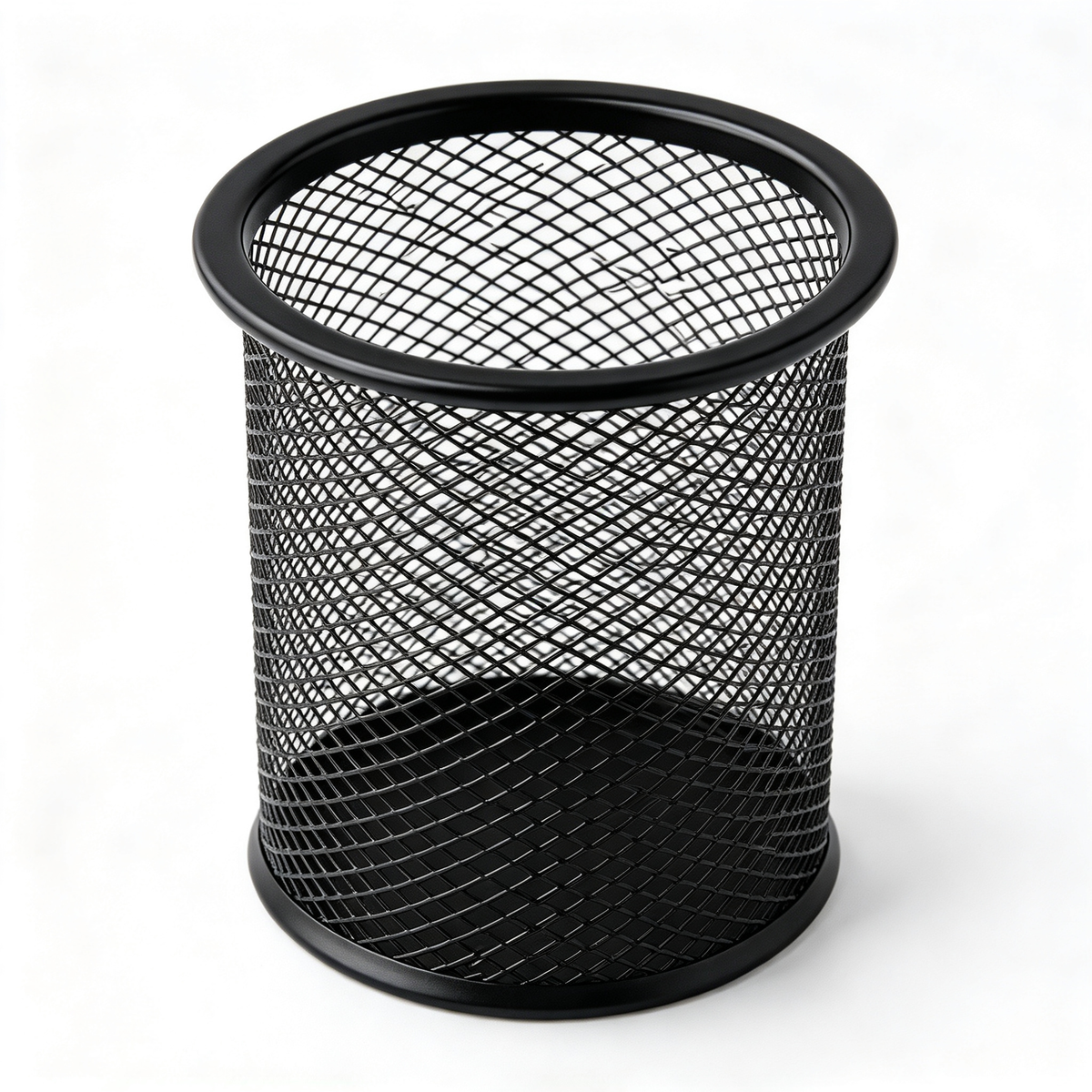 ✒️ Desk-Ready | Durable Metal Mesh Organizer | Sleek Round Storage Holder