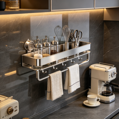 🧼 Home Essential | Stainless Steel Storage | Modern Suction Kitchen Organizer