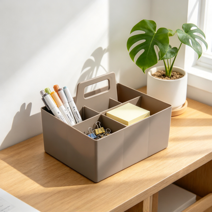 🧺 Home Essential | Durable Plastic Organizer | Portable Desktop Storage