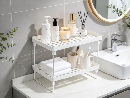 🏠 Home Essential | Adjustable Metal Organizer | Space-Saving Desktop Storage
