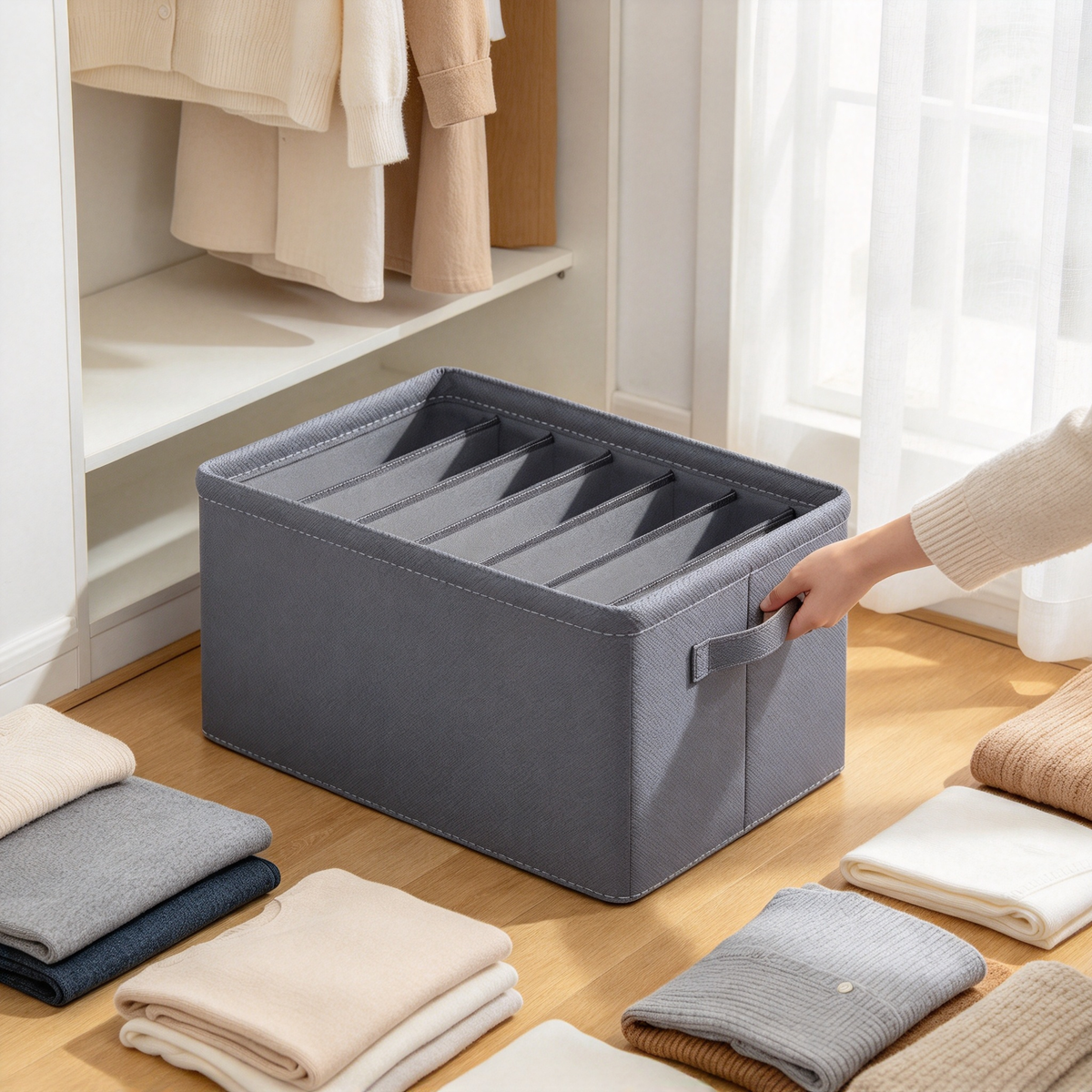 👕 Home Essential | Fabric Storage Organizer | Neat Closet Clothing Separation
