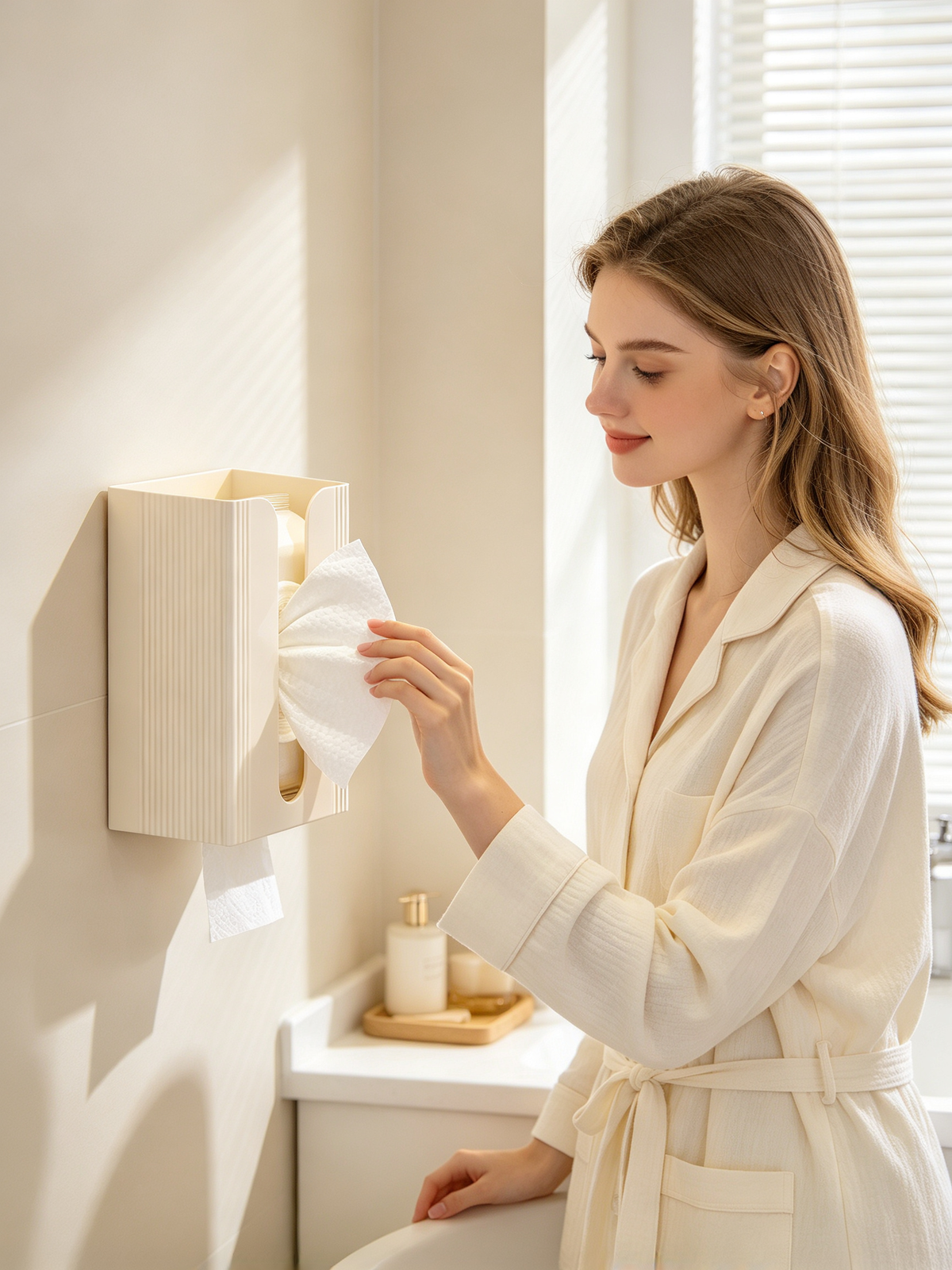 🧻 Home Essential | Durable Plastic Organizer | Modern Wall Tissue Storage
