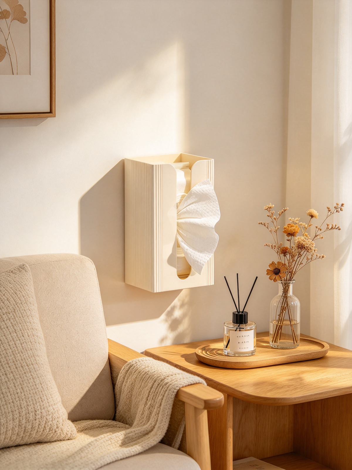 🧻 Home Essential | Durable Plastic Organizer | Modern Wall Tissue Storage