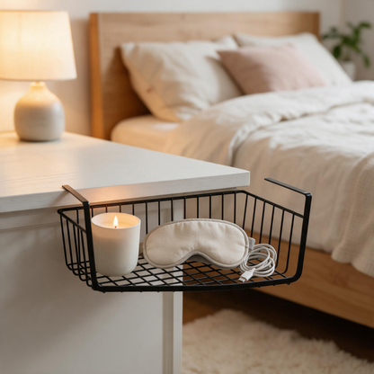 🗂️ Home Essential | Durable Metal Storage | Under Desk Space Organizer