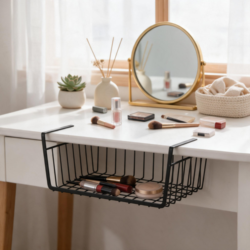 🗂️ Home Essential | Durable Metal Storage | Under Desk Space Organizer