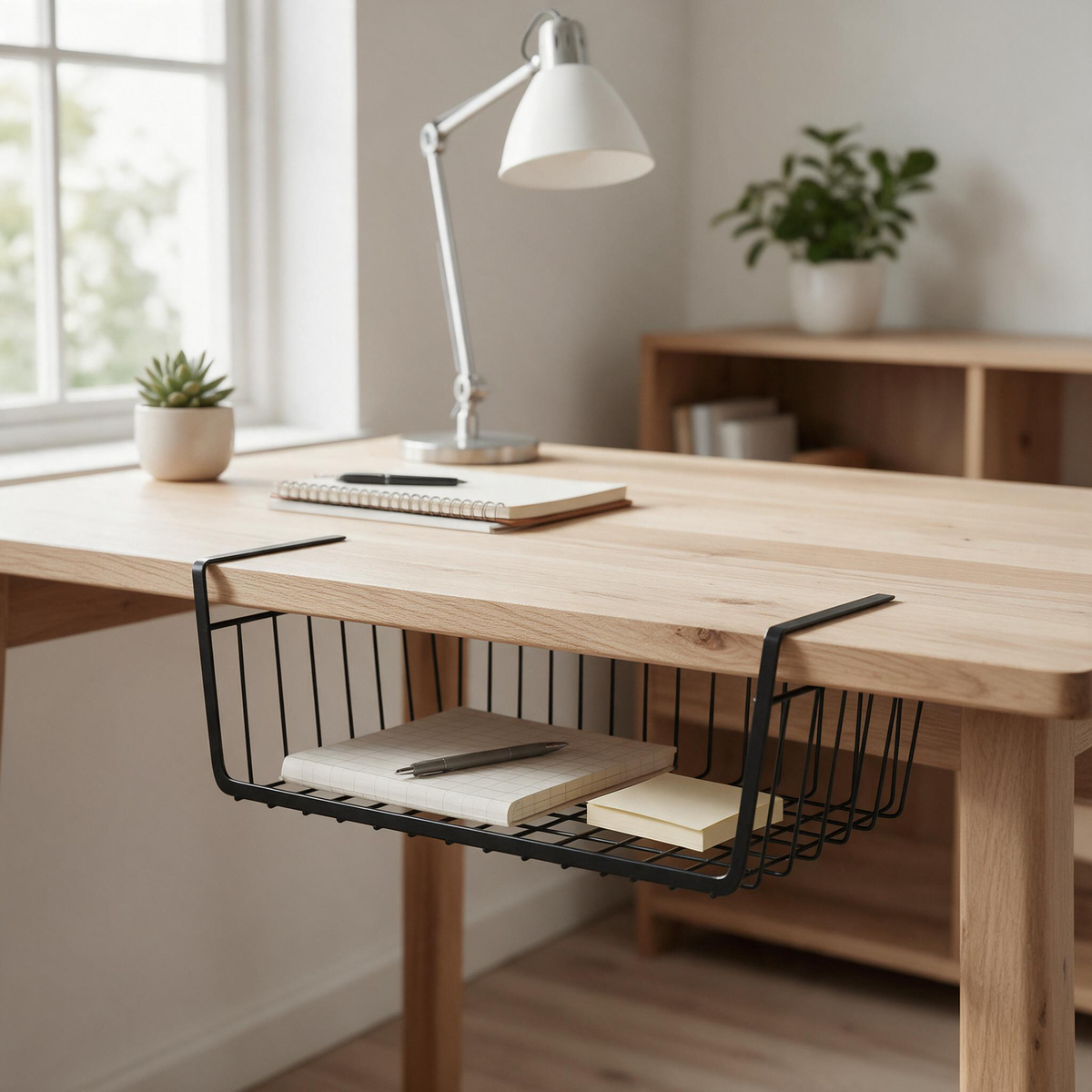 🗂️ Home Essential | Durable Metal Storage | Under Desk Space Organizer