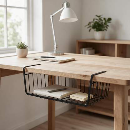 🗂️ Home Essential | Durable Metal Storage | Under Desk Space Organizer